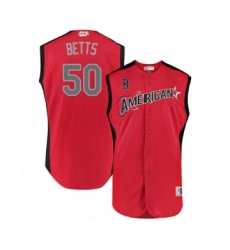 Youth Boston Red Sox #50 Mookie Betts Authentic Red American League 2019 Baseball All-Star Jersey