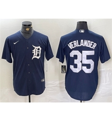 Men's Detroit Tigers #35 Justin Verlander Navy Cool Base Stitched Baseball Jersey