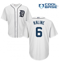 Youth Majestic Detroit Tigers #6 Al Kaline Replica White Home Cool Base MLB Jersey