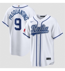 Men's Italy Baseball #9 Vinnie Pasquantino 2026 World Baseball Classic Home Stadium Stitched Jersey