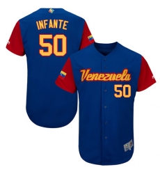 Men's Venezuela Baseball Majestic #50 Gregory Infante Royal Blue 2017 World Baseball Classic Authentic Team Jersey