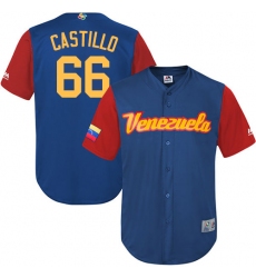Men's Venezuela Baseball Majestic #66 Jose Castillo Royal Blue 2017 World Baseball Classic Replica Team Jersey