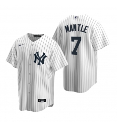 Men's Nike New York Yankees #7 Mickey Mantle White Home Stitched Baseball Jersey