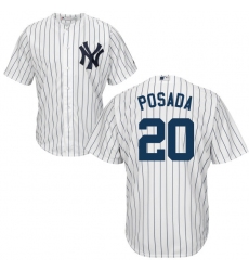 Youth Majestic New York Yankees #20 Jorge Posada Replica White Home MLB Jersey