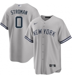 Men's New York Yankees #0 Marcus Stroman Gray Cool Base Stitched Baseball Jersey