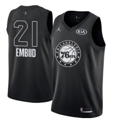 Men's Nike Jordan Philadelphia 76ers #21 Joel Embiid Swingman Black 2018 All-Star Game NBA Jersey