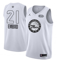 Men's Nike Jordan Philadelphia 76ers #21 Joel Embiid Swingman White 2018 All-Star Game NBA Jersey