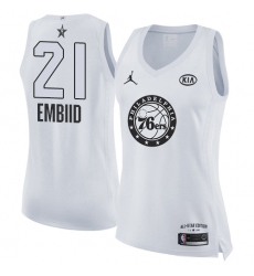 Women's Nike Jordan Philadelphia 76ers #21 Joel Embiid Swingman White 2018 All-Star Game NBA Jersey