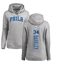 NBA Women's Nike Philadelphia 76ers #34 Charles Barkley Ash Backer Pullover Hoodie