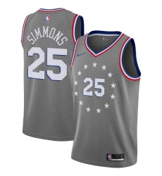 Youth Nike Philadelphia 76ers #25 Ben Simmons Swingman Gray NBA Jersey - City Edition