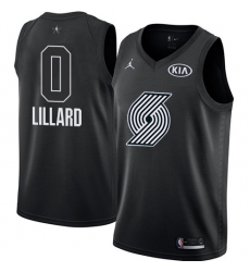 Men's Nike Jordan Portland Trail Blazers #0 Damian Lillard Swingman Black 2018 All-Star Game NBA Jersey