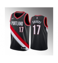 Men's Portland Trail Blazers #17 Shaedon Sharpe Black Icon Edition Stitched Basketball Jersey