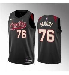 Men's Portland Trail Blazers #76 Taze Moore Black 2023-24 City Edition Stitched Basketball Jersey