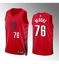 Men's Portland Trail Blazers #76 Taze Moore Red Statement Edition Stitched Basketball Jersey