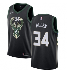 Men's Nike Milwaukee Bucks #34 Ray Allen Authentic Black Alternate NBA Jersey - Statement Edition