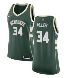 Women's Nike Milwaukee Bucks #34 Ray Allen Swingman Green Road NBA Jersey - Icon Edition