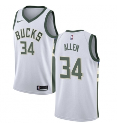 Women's Nike Milwaukee Bucks #34 Ray Allen Swingman White Home NBA Jersey - Association Edition