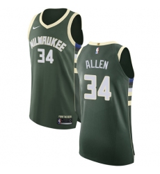 Youth Nike Milwaukee Bucks #34 Ray Allen Authentic Green Road NBA Jersey - Icon Edition