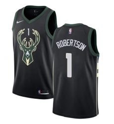 Men's Nike Milwaukee Bucks #1 Oscar Robertson Authentic Black Alternate NBA Jersey - Statement Edition