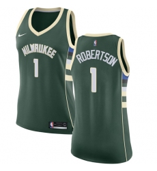 Women's Nike Milwaukee Bucks #1 Oscar Robertson Swingman Green Road NBA Jersey - Icon Edition