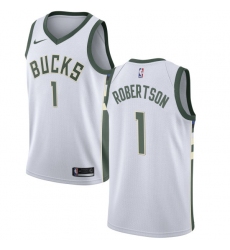 Women's Nike Milwaukee Bucks #1 Oscar Robertson Swingman White Home NBA Jersey - Association Edition