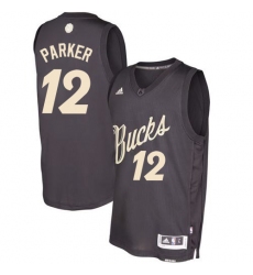 Men's Adidas Milwaukee Bucks #12 Jabari Parker Swingman Black 2016-2017 Christmas Day NBA Jersey