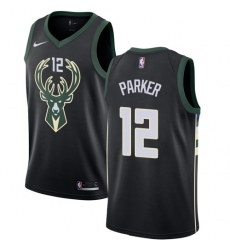 Men's Nike Milwaukee Bucks #12 Jabari Parker Swingman Black Alternate NBA Jersey - Statement Edition