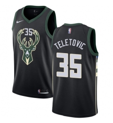 Men's Nike Milwaukee Bucks #35 Mirza Teletovic Swingman Black Alternate NBA Jersey - Statement Edition