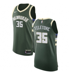 Youth Nike Milwaukee Bucks #35 Mirza Teletovic Authentic Green Road NBA Jersey - Icon Edition