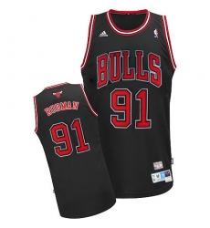 Men's Adidas Chicago Bulls #91 Dennis Rodman Swingman Black Throwback NBA Jersey