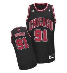 Youth Adidas Chicago Bulls #91 Dennis Rodman Swingman Black Alternate NBA Jersey