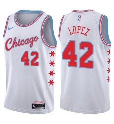 Men's Nike Chicago Bulls #42 Robin Lopez Swingman White NBA Jersey - City Edition