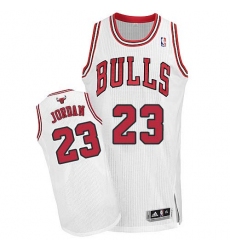 Men's Adidas Chicago Bulls #23 Michael Jordan Authentic White Home NBA Jersey