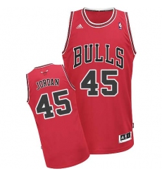 Men's Adidas Chicago Bulls #45 Michael Jordan Swingman Red Road NBA Jersey