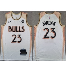 Men's Chicago Bulls #23 Michael Jordan White 2024 City Edition Stitched Basketball Jersey