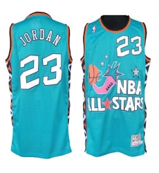 Men's Mitchell and Ness Chicago Bulls #23 Michael Jordan Authentic Baby Blue 1996 All Star Throwback NBA Jersey