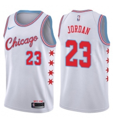 Men's Nike Chicago Bulls #23 Michael Jordan Authentic White NBA Jersey - City Edition