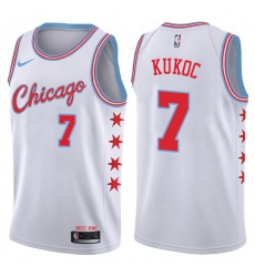 Men's Nike Chicago Bulls #7 Toni Kukoc Authentic White NBA Jersey - City Edition