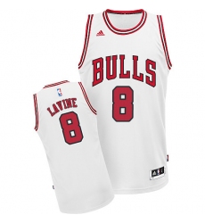 Men's Adidas Chicago Bulls #8 Zach LaVine Swingman White Home NBA Jersey