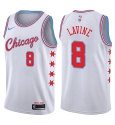 Men's Nike Chicago Bulls #8 Zach LaVine Authentic White NBA Jersey - City Edition