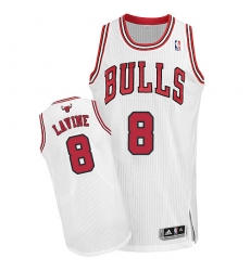 Women's Adidas Chicago Bulls #8 Zach LaVine Authentic White Home NBA Jersey