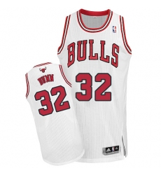 Women's Adidas Chicago Bulls #32 Kris Dunn Authentic White Home NBA Jersey