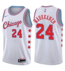 Men's Nike Chicago Bulls #24 Lauri Markkanen Swingman White NBA Jersey - City Edition