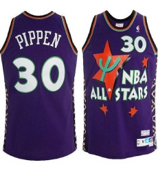 Men's Adidas Chicago Bulls #30 Scottie Pippen Swingman Purple 1995 All Star Throwback NBA Jersey