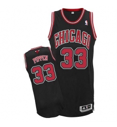 Men's Adidas Chicago Bulls #33 Scottie Pippen Authentic Black Alternate NBA Jersey