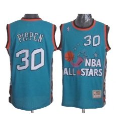 Men's Mitchell and Ness Chicago Bulls #30 Scottie Pippen Authentic Light Blue 1996 All Star Throwback NBA Jersey