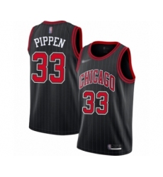 Youth Chicago Bulls #33 Scottie Pippen Swingman Black Finished Basketball Jersey - Statement Edition