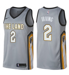 Men's Nike Cleveland Cavaliers #2 Kyrie Irving Swingman Gray NBA Jersey - City Edition