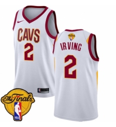 Women's Nike Cleveland Cavaliers #2 Kyrie Irving Authentic White 2018 NBA Finals Bound NBA Jersey - Association Edition
