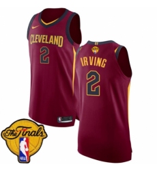 Youth Nike Cleveland Cavaliers #2 Kyrie Irving Authentic Maroon 2018 NBA Finals Bound NBA Jersey - Icon Edition